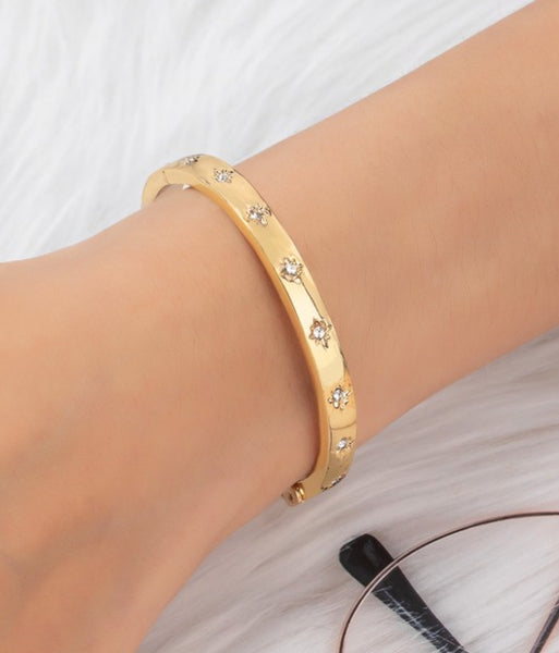 Rhinestone hinge bangle