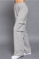 Wideleg cargo sweat pants