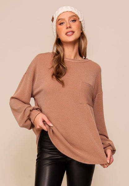 Ribbed oversized top